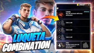 HOW TO LUQUETA CHARACTER SKILL COMBINATION 2024  BR RANK BEST CHARACTER COMBINATION IN FREE FIRE [upl. by Wolff]