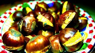 Roasted Chestnuts on Charcoal Grill for Christmas Dinner [upl. by Yelik]