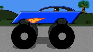 Monster Truck Word Crusher Part 4  Race Car Truck [upl. by Ahsienad584]