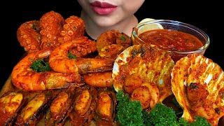 SEAFOOD BOIL MUKBANG  Shrimp Scallop Mussels Giant Octopus [upl. by Etessil]