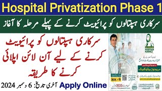 Hospital privatization process  how to apply online Basic Health Unit Jobs  Education Forum Pak [upl. by Felicity951]