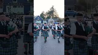 Ballater pipeband play Castle Dangerous on march before 2024 braemargathering Scotland shorts [upl. by Aitrop]