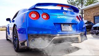 Nissan GTR Exhaust Install and SOUND HKS R35 [upl. by Joub600]