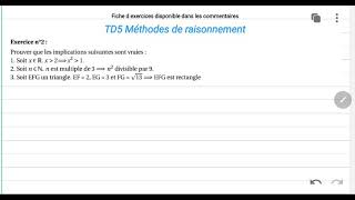 TD5 Méthodes de raisonnement  raisonnement direct Ex2 [upl. by Kemp515]