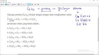 Menyetarakan Reaksi Pembakaran Pentana  Senyawa Hidrokarbon [upl. by Arelus]