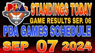 PBA Standings today as of September 6 2024  PBA Game results  Pba schedule September 7 2024 [upl. by Zetnwahs164]