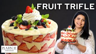 Super EASY Fruit Custard Trifle Recipe [upl. by Nomed]