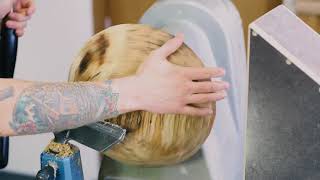 Woodturning  A bowl from spalted beech [upl. by Nnaylrebmik]