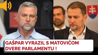 Konflikt v NRSR Tibor Gašpar vyrazil Igora Matoviča zo sály parlamentu [upl. by Rebeca]