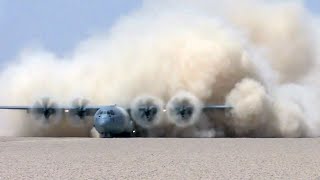 C130J Super Hercules Operations Take Off and Landing US Air Force [upl. by Gastineau]