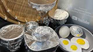 Odd ASMR UNWRAPING DIY CREATIVE FOIL COVERCRACKINGPEELING amp GRATING BOILED EGGSshort satisfying [upl. by Atirrehs]