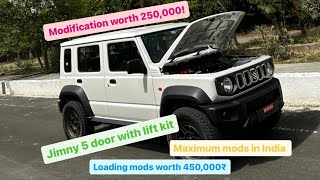 JIMNY 5 DOOR WITH LIFT KIT MODIFICATION TOTAL MONEY SPENT 450K  itsaviraltv [upl. by Inasah]