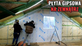 Płyta gipsowa na zewnątrz Zakrywamy ściany szczytowe płytą Glasroc X [upl. by Noryahs]