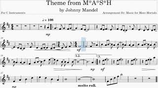 Theme from Mash  Shows  Play Along for C Instruments [upl. by Lazos514]