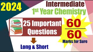 Inter 2024 Inter Chemistry 1st Year important questions [upl. by Shultz]