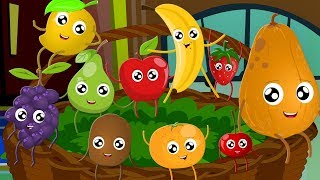 Ten Little Fruits Jumping On The Bed  Fruits Song  Learn Fruits  Nursery Rhymes Song For Children [upl. by Slin]