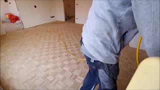 sanding and finishing parquet flooring [upl. by Retsila571]