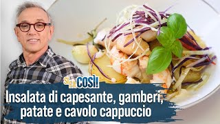 Insalata di capesante gamberi patate e cavolo cappuccio  Si fa così  Chef BRUNO BARBIERI [upl. by Alburga]