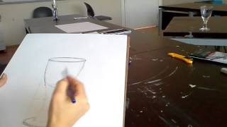 Karakalem Bardak Nasıl Çizilir 1  How To Draw A Realistic Glass [upl. by Haral514]