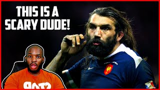 AMERICAN REACTS TO Sébastien Chabal  Rugbys Hardest Ever Hitter [upl. by Eatnuahs]