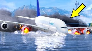 Airplane A390 Airbus Crash After a Runway Accident  GTA 5 [upl. by Siekram]