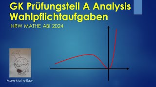 GK Prüfungsteil A Mathe Abi Klausur NRW 2024 Wahlpflichtaufgaben Analysis [upl. by Anilrahc872]