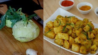 Easy Kohlrabi Recipe Indian  How To cook Kohlrabi [upl. by Lauri833]