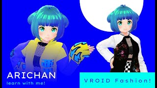 Create VROID Clothes 👩‍🎤💃 Arichan Learn with me 💙💛 [upl. by Issi311]