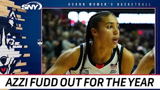 Azzi Fudd suffers seasonending knee injury will miss all of UConns 20232024 campaign  SNY [upl. by Cyna]