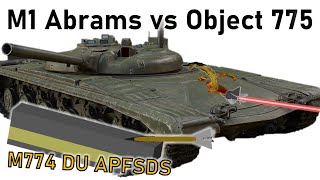 M1 ABRAMS vs OBJECT 775 Pancake Tank  Depleted Uranium APFSDS  Armour Penetration Simulation [upl. by Wyatan427]