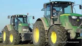 Ploegen Onland Ploughing Pflügen John Deere 7530 amp 6170R  Lemken Juwel 8 onland plough [upl. by Ocirrej]