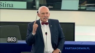 Janusz KorwinMikke Imigranci to zalew Europy śmieciem ludzkim który nie chce pracować [upl. by Fin]