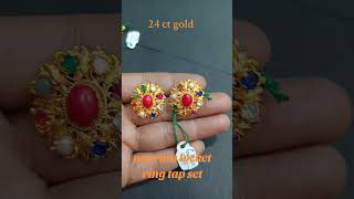 24ct gold jewellery 🆕 design navratan locket ring and tap set virlshort video Nepalgunj [upl. by Litnahs]