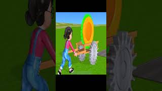 Scary Teacher 3D vs Squid Game Wooden Cart Carry Honeycomb Candy Saw Times Challenge Miss T shorts [upl. by Mariette]