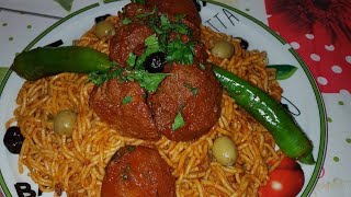 Recette  spaghetti avec viande de mouton [upl. by Irbmac460]