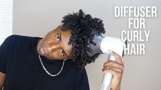 How to use a diffuser for curly hair men [upl. by Rekrap668]