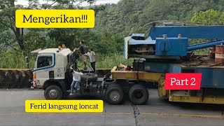 mengerikan tau trailer muatan raksasa tidak sanggup nanjak bocil ferid langsung loncat beri abaquot [upl. by Nelhsa151]