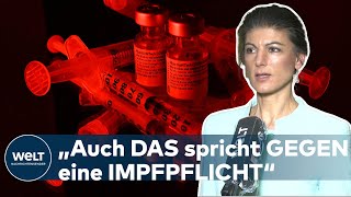 UNGEIMPFTE WAGENKNECHT Warum LinkenPolitikerin so klar gegen die Impfpflicht ist  WELT Interview [upl. by Amikehs]