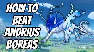 How to Beat Andrius Lupus Boreas in Genshin Impact  Beginners Guide [upl. by Yrram]