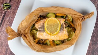 Lachs mit Gemüse im Backpapier – Schnelles und Gesundes Rezept [upl. by Airrotal24]