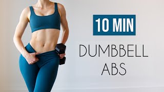 10 MIN WEIGHTED TOTAL CORE  Dumbbell Abs [upl. by Ssew]