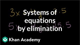 Solving systems of equations by elimination  Algebra Basics  Khan Academy [upl. by Atnohsal]