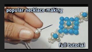 easy amp popular necklace making at home  full tutorial [upl. by Rybma35]