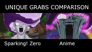 Unique Grabs Origins Side by Side Comparison Dragon Ball Sparking Zero  Anime [upl. by Bobbette]