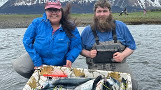 Snagging sockeye salmon in Seward Alaska 2024 lots of fish I almost caught a sea lion early season [upl. by Ornas]