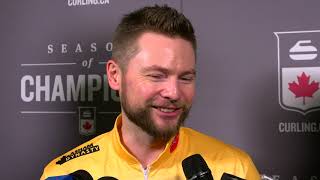 2019 Tim Hortons Brier  Media Scrum  Draw 17 [upl. by Dov]