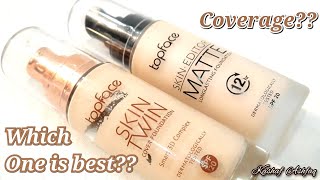 Top Face Skin Editor Matte Foundation Vs Top Face Skin Twin Foundation Honest Review [upl. by Zahavi]