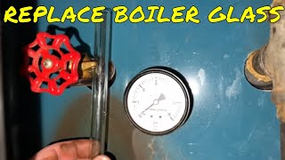 How To Cut and Replace Sight Glass on Steam Boiler Furnace Heating System [upl. by Grochow]