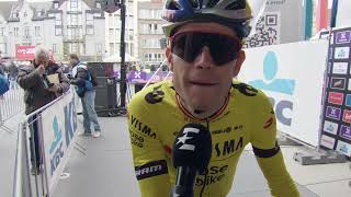 Wout van Aert  Interview at the start  Dwars door Vlaanderen 2024 [upl. by Ara]