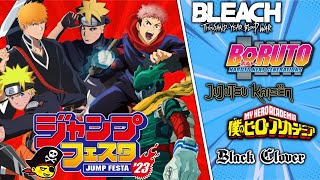 ASSISTINDO JUMP FESTA 2023  BLEACH JUJUTSU KAISEN BORUTONARUTO BLACK CLOVER E BOKU NO HERO [upl. by Rodavlas556]